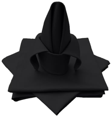 Lemos Home Servilletas de Tela, 4 Unidades, 100% algodón, colección Concepto, Color y tamaño a Elegir (servilletas de Tela, Juego de 4 – 45 x 45 cm, Negro)