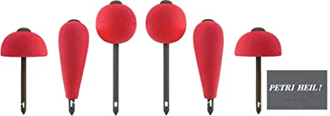 Set Pop Up Kit rot von Jenzi 3-6 STK Auftriebskörper Dead Bait Hecht Köderfisch +Angelschere o. gratis Petri Aufkleber (6 Auftriebskörper)