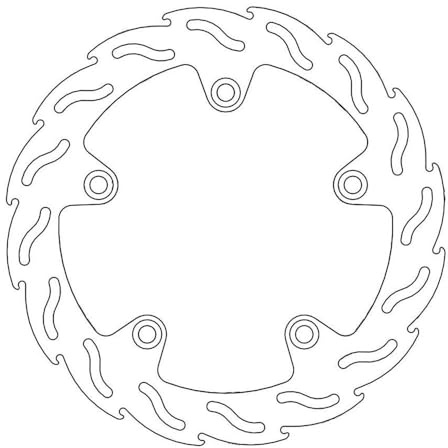 Moto Master Disco Freno Moto Stradale Flame Fixed Posteriore per un raffreddamento ottimale e resistenza - spessore 5 mm