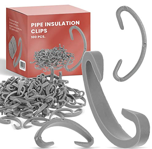 Lot de 100 clips de fermeture en polypropylène - Isolation en caoutchouc PE - Pour isolation des tuyaux - Clips de fixation pour tuyaux - Clips isolants