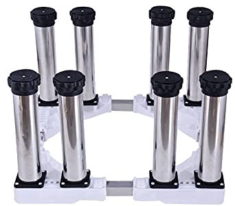 Universalsockel Hochregal Waschmaschine Regalsockel Teleskoplänge/Breite 45–68 cm Verhindert Kratzer Dellen Trockner Kühlschrank Gerätesockel Antivibrationsmatte 4/8/12 Beine (8 Beine, 14–17 cm)