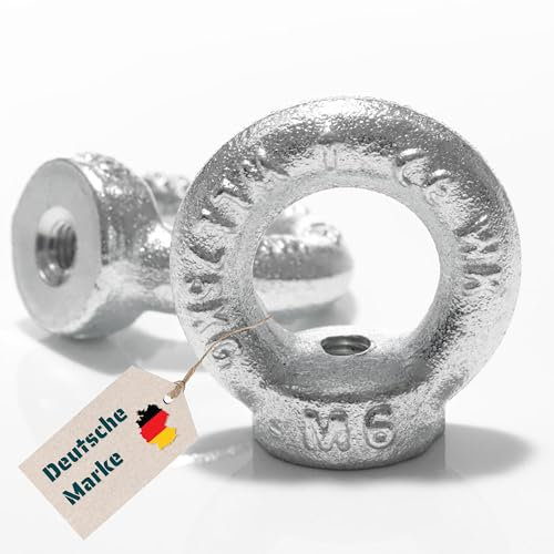 Yourkon ringmutter M6 till M16 galvaniserad och rostfritt stål DIN 582 liknande. Öljettmutter (M6, gal. galvaniserad, 25)