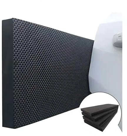 bepco Premium Garagen-Wandschutz selbstklebend, 4er Set (4 Stück) - je 40 x 20 x 2,0 cm - Grau - Rammschutz Prallschutz Garagenpolster Türkantenschutz