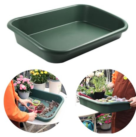 Gartentablett, Kunststoff-Pflanzentropfschalen für Pflanzgefäße, multifunktional, einteiliges Pflanztablett für Saatgut, Mischen, Anzucht und Topfaufbewahrung, Sukkulenten und Kakteenerde, Blumenerde,