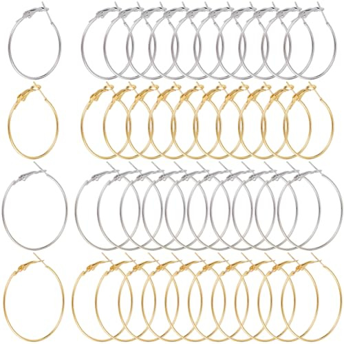 SOFPLATE 1 låda 80 st 4 stilar runda pärlringar små ringar örhängen fynd cirkel järn allergivänliga guld dinglande ring örhängen öppen silver ring örhänge fynd för smyckestillverkning tillbehör