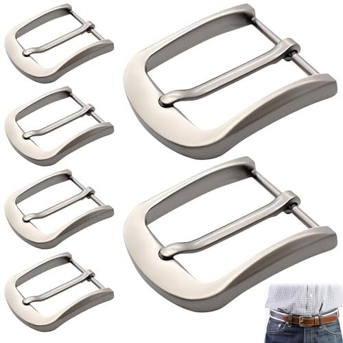 Gürtelschnalle, 6 Stück Gürtelschnalle Herren 40MM Klassische Gürtelschnallen Zinklegierung Belt Buckle, Ersatzschnalle Abnehmbar Dornschließe für Handtaschen Gurte, Schultergurte, Gürtel