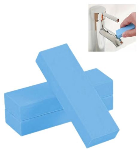 FIYSON Lot de 3 gommes à effacer en caoutchouc rouillé - Bloc de couteau - Gomme de nettoyage - Gomme de surface - Détachant les taches murales - Gomme manuelle pour cuisine et salle de bain (bleu)