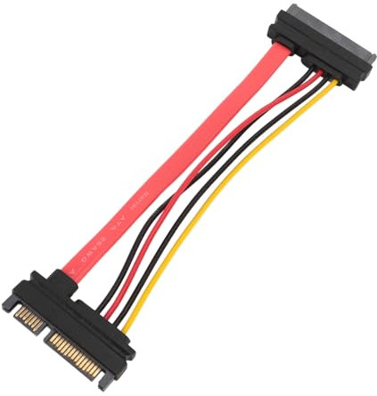 ASHATA 15Pin SATA7 Power Extension Cable, SATA22P M and SAS29P F Male to Female Extension Cable Adapter for HDD Hard Drive with SAS Chip, 15cm