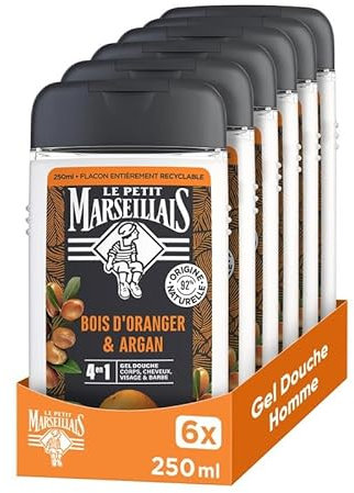 Le Petit Marseillais Gel douche Bois d'Oranger & Argan 6x250ml