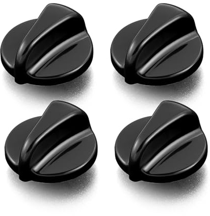 WB03K10035 Stove Knobs Cooktop Replacement Parts for GE Range Cooktop Oven Knob Black Plastic GE Hotpoint General Electric Burner Control XL44 Stove Knob KIP 5963 183d5598 Stove Top Knobs 4 Pcs