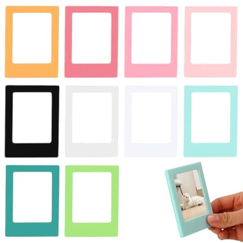 Zykra 10 Pezzi Calamita Portafoto Magnetico 8.9x6.6cm Cornice Magnetica, Decorazione Cornici Foto, Cornici Magnetiche, Portafoto Calamita, Mini Cornici Compatibile con Fujifilm Instax