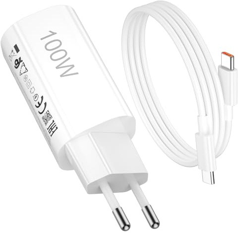 ASKUBSKU 100W Mini-laddare och USB-kabel C för Xiaomi Poco X8 Pro MAX 5G | Snabb laddning GaN-laddaradapter och 1 meter typ C-kabel för Mi Redmi Note 15 Pro+ Mi 17 Pro Max 17T Pro POCO F8 Ultra