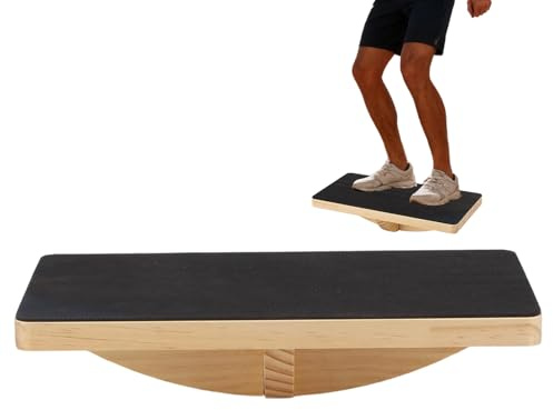 Tavola di equilibrio, piattaforma in legno antiscivolo, tavola oscillante per adulti, allenatore della caviglia, per casa, ufficio, palestra, fitness, esercizio, uomini e donne, principianti, pilates