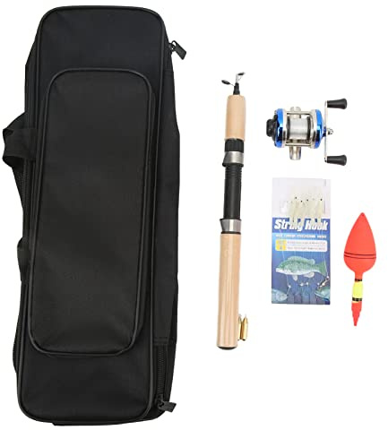 ANKROYU Kit de Canne à pêche sur Glace, Ensemble de Cannes à pêche d'hiver Portables de qualité supérieure avec Moulinet et flotteurs, Sac de Rangement pour Les Amateurs de pêche s