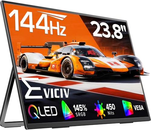 EVICIV 24 144Hz QLED Moniteur Portable 145% sRGB 2000:1 450 Nits 1080P