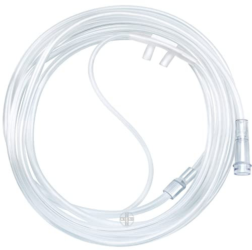 AIESI® Occhialini per ossigenoterapia trasparenti pediatrici con tubo da 2,1 metri HOSPIGEN (Confezione da 10 pezzi)