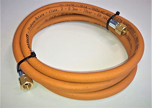 ZaTeChS Propan Butan Gasschlauch 300cm (3m) | 10 bar | Ø6.3mm | 1/4 - 1/4 Zoll LKS Anschluß mit Schnellkupplung | bis -30°C | Propangasschlauch | Gas Hose für Gasgrillgeräte