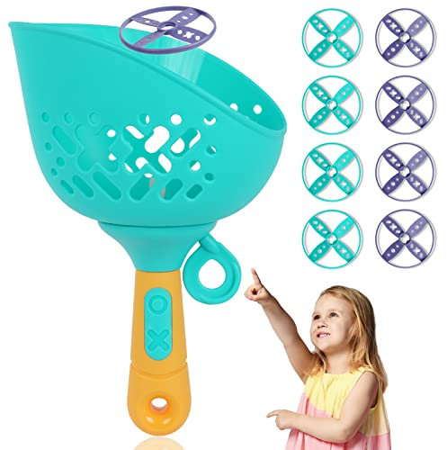 OSDUE Jouet Lanceur de Disque Volant, Flying Disc Launcher Toy for Kids, Flying Saucer Toy, Jouet tournant Soucoupe Volante, pour Enfants de 3 Ans et Plus,9PCS