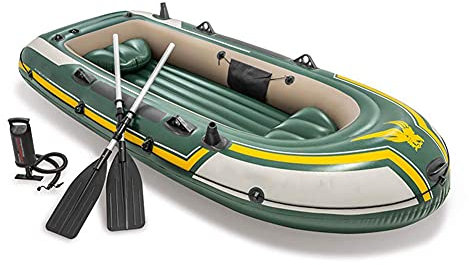 NOALED Angelboot, Schlauchboot mit Floß, Tourenkajak, Schlauchboot mit Rudern für 3 Personen, Schlauchboote