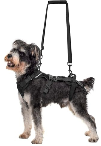 OneTigris Imbracatura per cani, Hopper piccolo supporto imbracatura regolabile con 2 manici per supporto e riabilitazione, adatta per cani di piccola taglia, nero, XS