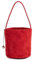 AHDFY Damen Wildleder Tasche, Rot - Vintage Bucket Bag mit Magnetischer Reißverschlusstasche und Geräumigem Inneren