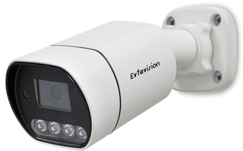 Evtevision 5MP Telecamera di sorveglianza per esterni, 1920p Videocamera Cablata AHD/960H/CVI/TVI, 30M LED a infrarossi Custodia in Metallo, per Visione Notturna IP67(Senza Alimentatore)