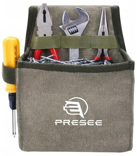 PRESEE Canvas Tool Pouch for Electrician Carpenter Green