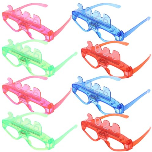 Garneck Occhiali da Festa a LED Numero 2026, Luminosi Lampeggianti in Plastica Riutilizzabili, Comodi per Adulti e Ragazzo Ragazza, per Capodanno, Carnevale, Compleanni, Set da 8 Pezzi Multicolore