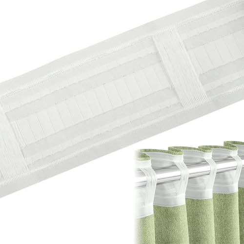 COGVOHY 3 Inch Header Tape, 10 Metres White Pencil Pleat Curtain Header Tape for Blackout Lining, Home Sewing, DIY Detachable Curtain and Rod Pocket