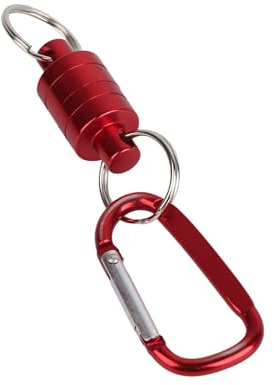 VGEBY Libération Nette de Filet, Support portatif d'agrafe d'aimant d'alliage d'aluminium pour Le Filet d'atterrissage de pêche de Mouche(Rouge)