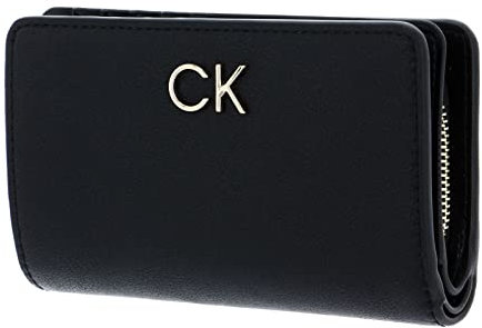 Calvin Klein Damen Geldbeutel Re-Lock Bifold French Wallet Groß, Schwarz (Ck Black), Einheitsgröße