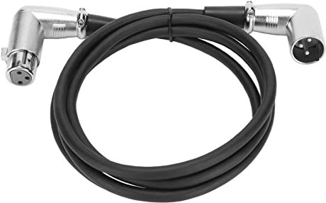 ciciglow Cable XLR Macho a Hembra, Cable de Sonido de ángulo Recto Macho XLR de 3 Pines a ángulo Recto Hembra de 1,5 M/4,9 Pies para Altavoz de Micrófono