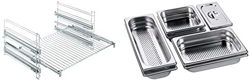 AEG Vollauszug 3-fach TR3LFSTV / Für AEG Multi-Dampfgarer/Sicherheitsstop & Dampfgarer-Set A9OZS10 / 8-telig/Edelstahl/Spülmaschinenfest/Made in Germany