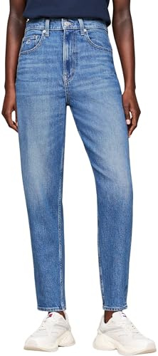 Tommy Jeans Donna Jeans Mom Jeans Tapered Fit, Blu (Denim Medium), 24W/30L