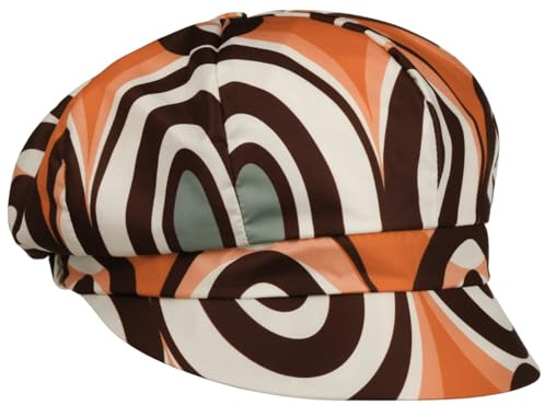 Lipodo 1970s Balloon Cap Schirmmütze Retro Pattern Voluminous Crown Water Repellent Made in Italy Women Summer Brown One Size