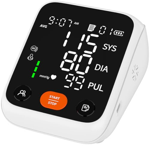 Blood Pressure Monitors Large Cuff, 2x199 Records Blood Pressure Machine, BP Monitor Upper Arm BP Cuff for Home Use Heart Rate Hypertension Monitor, Cuff 22-42cm LED Display