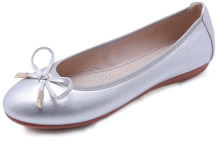 seiveini Ballerines Classiques Femme Ballerines à Paillettes Fashion Flats pour Femme Bout Fermé Appartements Confortable Brillant Ballerines à Enfiler Femme Chaussures Plates B Argenté 39 EU