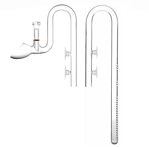 JARDLI Glass Lily Pipe Set Outflow with Surface Skimmer & Multi-Level Water Intake (17mm for 16/22mm (5/8'' i.d.) tubing)