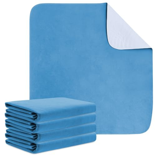 Lot de 4 alèses lavables pour incontinence pour enfants, adultes, personnes âgées et animaux domestiques, absorption des liquides, réutilisable, protection imperméable pour lit, canapé, canapé et