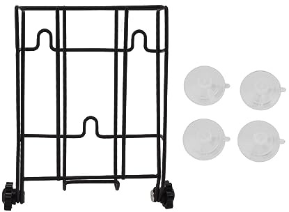 Pissente Ice Scoop Holder for Ice Maker, Stainless Steel Foldable Metal Scoop Stand with Suction Cups for Kitchen Freezer Bar Party Wedding, Small