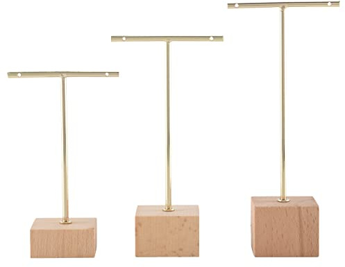 Miiauflskld 3 PièCes Mode T-Bar PréSentoir Support de Support Boucles d'oreilles Suspendus Organisateur Ensemble de