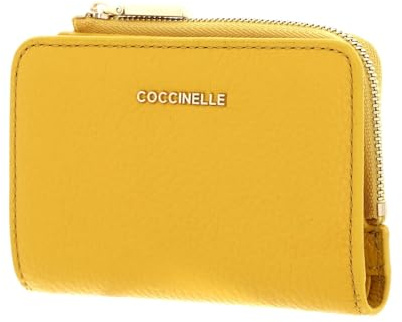 Coccinelle Cuir Porte-Monnaie Metallic Soft Wallet Soleado Jaune