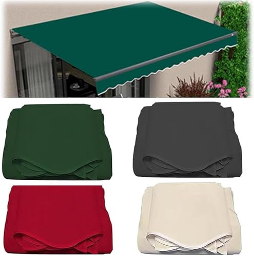 Grönt polyestertyg infällbar uteplats markisöverdrag ersättning solskydd topp duk för däck balkong gård butik 4,5 x 3,5 m