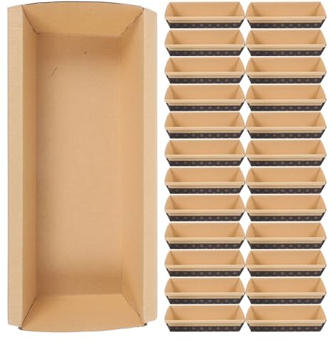 DECHOUS Teglie di Carta Rettangolari per Plumcake 50 Pezzi 200x65x45mm Resistenti al Calore Monouso per Cottura Pane, Torte e Dolci in Forno Domestico e Professionale