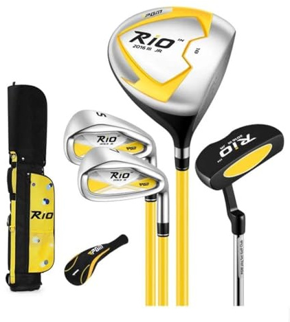 Barn golfklubbor set hybrid verktygsklubbar träjärn putter bärväska komplett för nybörjare junior pojkar flickor golfkit höjd 95–155 cm