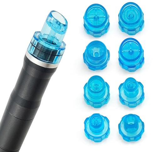 Elitzia Plastic Hydro Dermabrasion Microderma Heads Aqua Peel Tips Water Peeling Caps Facial Care Skin Cleaning Tool Beauty Machine Replacement Spare Parts 8pcs Per Set （Blue）