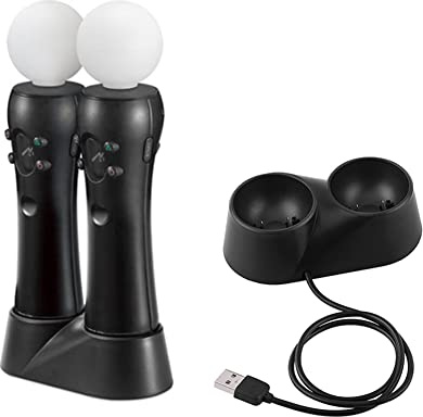 Yctze Stazione di Ricarica del Controller per PS4 VR, Supporto per Stazione di Ricarica per Doppio Caricatore, per Controller remoti Play Station PS4 VR