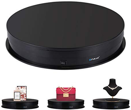 PULUZ 360 Degree Photography Turntable USB Electric Rotating Turntable Display Stand Video Shooting Props Turntable for Product Photography, 11.7 Inch / 30cm Diameter Load 10-20kg (Black)