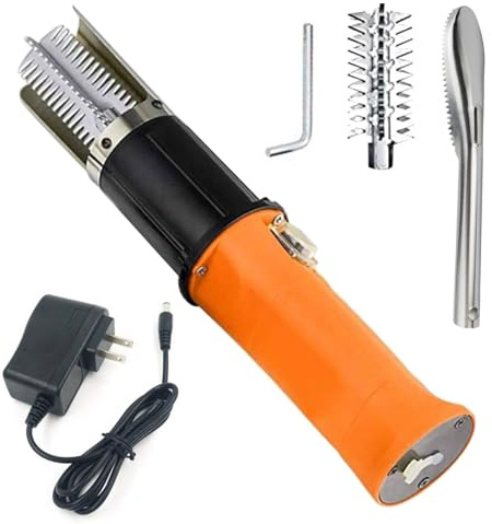 Electric Fish Scaler with Extra Stainless Steel Roller Blade for Scraping Salmon and Other's Fish,Powerful Cordless Fish Scale Remover Cleaner Skinner Kit Designed with 12V Rechargeable Battery