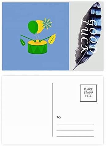 Rio Brasilien Karneval Schlagzeug Instrument Glücksfeder Postkarten-Set Dankeskarte Versandseite 20 Stück